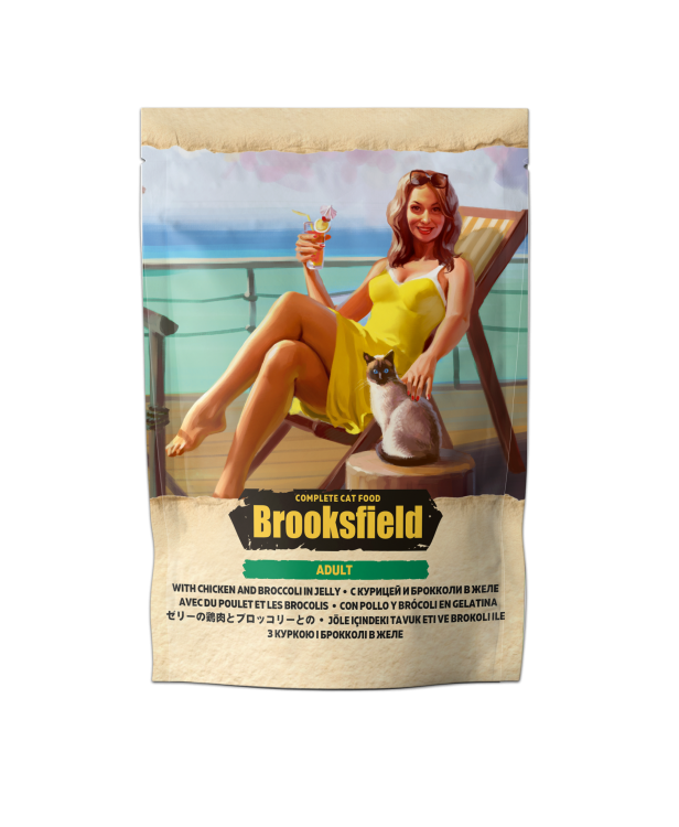 Brooksfield (Бруксфилд) 85 г для кошек Курица с брокколи в желе