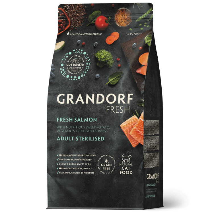 Grandorf Fresh (Грандорф Фреш) для стерилизованных кошек Лосось с бататом