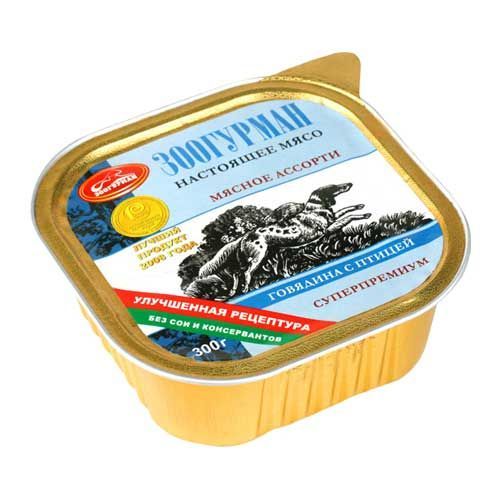 Зоогурман Мясное ассорти для собак, говядина с птицей, 300 г Зоогурман Мясное ассорти для собак, говядина с птицей, 300 г