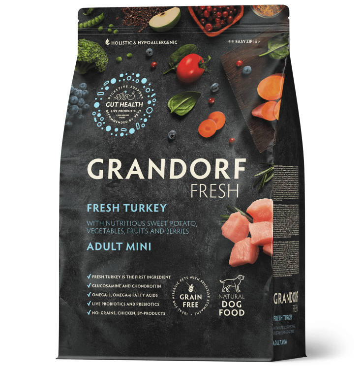 Grandorf Fresh (Грандорф Фреш) для собак мелких пород с чувствительным пищеварением Индейка с бататом Grandorf Fresh (Грандорф Фреш) для собак мелких пород с чувствительным пищеварением Индейка с бататом