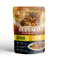 Пауч Мистер Баффоло (Mr.Buffalo) для котят "Нежный цыпленок" в соусе, 85 г