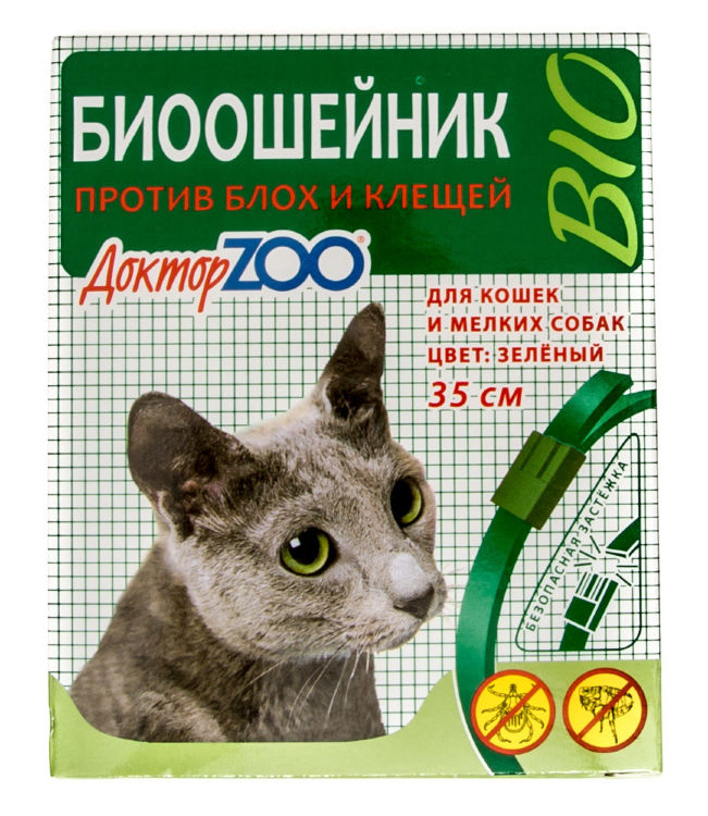 Ошейник ЗОО кошки био зеленый