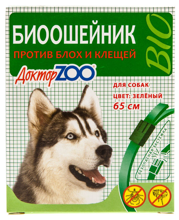 Доктор ЗОО Ошейник для собак био зеленый