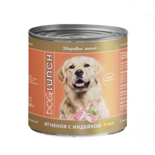 Dog Lunch (Дог ланч) для собак, Ягненок с индейкой в соусе 750г