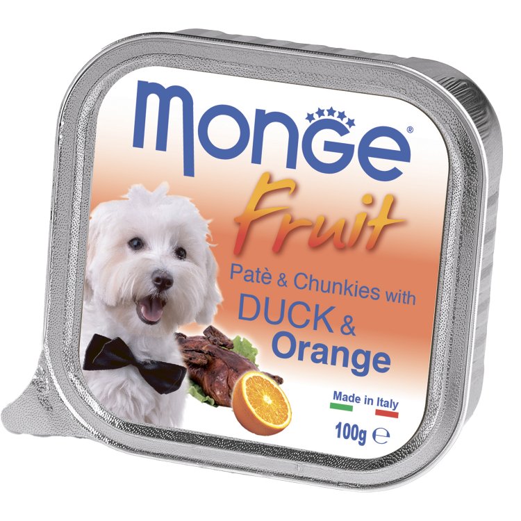 Монж (Monge) Консервы Дог Фрут для собак утка с апельсином 100г Монж (Monge) Консервы Дог Фрут для собак утка с апельсином 100г
