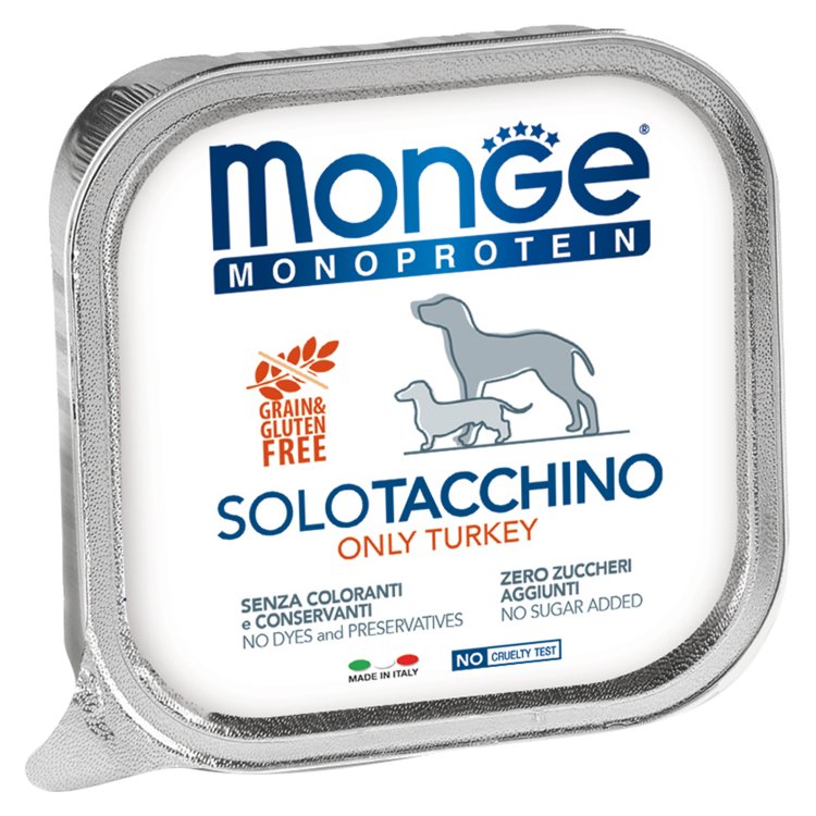 Монж (Monge) Консервы МоноПротеин для собак паштет из индейки 150г Монж (Monge) Консервы МоноПротеин для собак паштет из индейки 150г