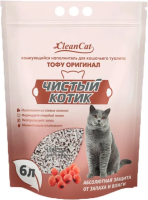 Чистый котик наполнитель комкующийся ТОФУ оригинал, 6 л
