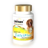 Витамины Unitabs CalciPlus (Юнитабс Кальций Плюс) Q10 с кальцием, фосфором и витамином Д для собак, 100 таблеток