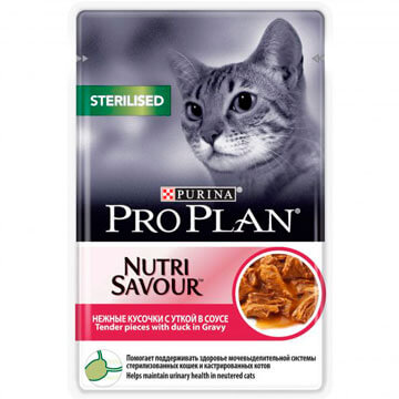 Паучи Pro Plan (Про План) STERILISED для стерилизованных кошек Утка в соусе, 85 г