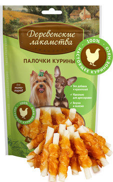 Лакомство для собак «Деревенские лакомства» палочки куриные 60 гр.