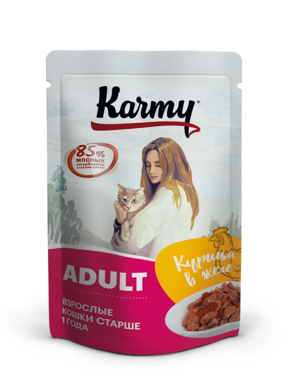 Пауч Karmy (Карми) Adult Курица в желе, 80 г