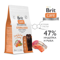 Brit Care (Брит кэа) Sterilised для стерилизованных кошек Индейка, рыба (Weight Contro)