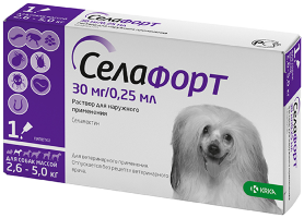 Селафорт собаки 2,6-5кг 1 пип