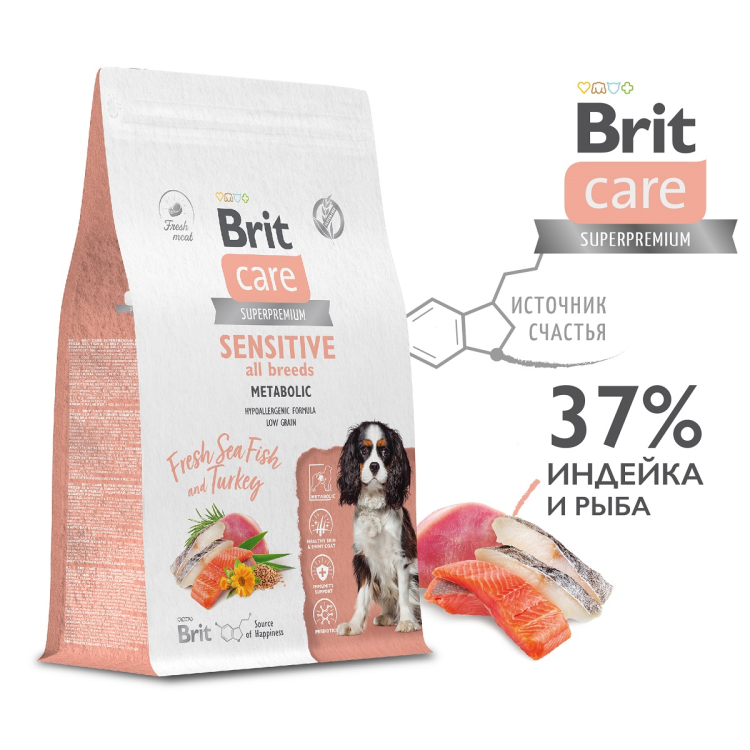 Brit Care (Брит кэа) Sensitive для собак склонных к лишнему весу Рыба, индейка (Sensitive Metabolic)