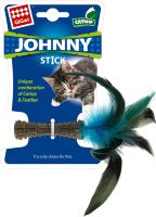 Игрушка для кошек GiGwi (ГиГви) Johnny Stick Прессованная кошачая мята с пером, длина 8 см