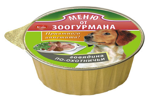 Меню от Зоогурмана для собак Говядина по-охотничьи, 125 г