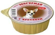 ЗООгурман для собак мясное суфле Кролик, 125 г