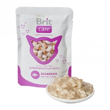Паучи Brit Care (Брит Кэа) для кошек морской лещ, 80 г Паучи Brit Care (Брит Кэа) для кошек морской лещ, 80 г