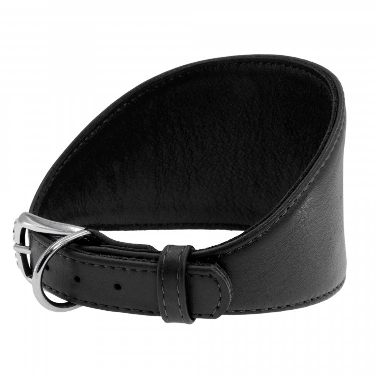 Ошейник Collar Glamour (Коллар Гламур) для борзых собак без украшений, цвет черный, ширина 15 мм, длина 23-27 см