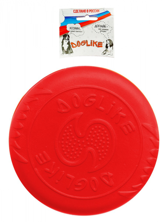 Игрушка Doglike фрисби для собак, средняя, 22х2,3 см, цвет коралловый