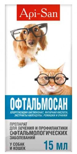 Офтальмосан капли глазные 15мл.
